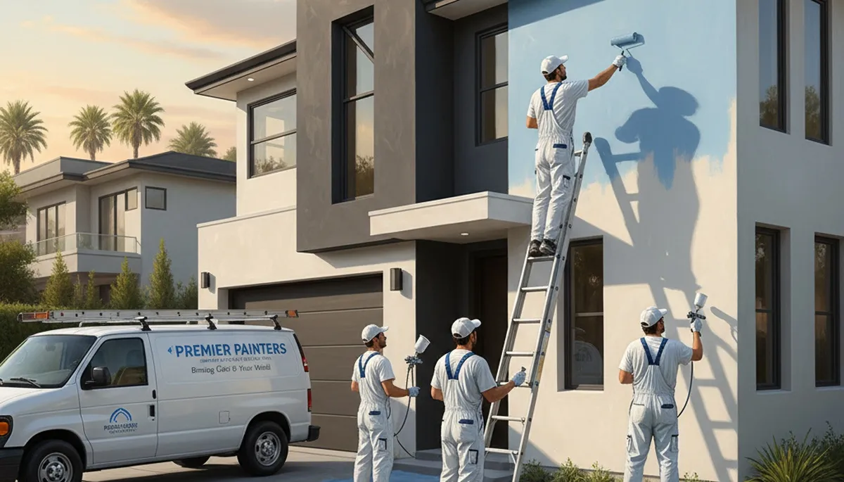 Atlanta, GA house painting crew prepping a home exterior for professional painting services
