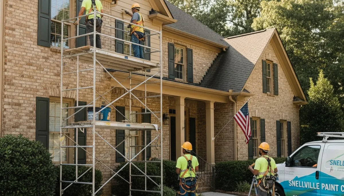 Atlanta, GA painting contractor preparing a residential exterior paint project
