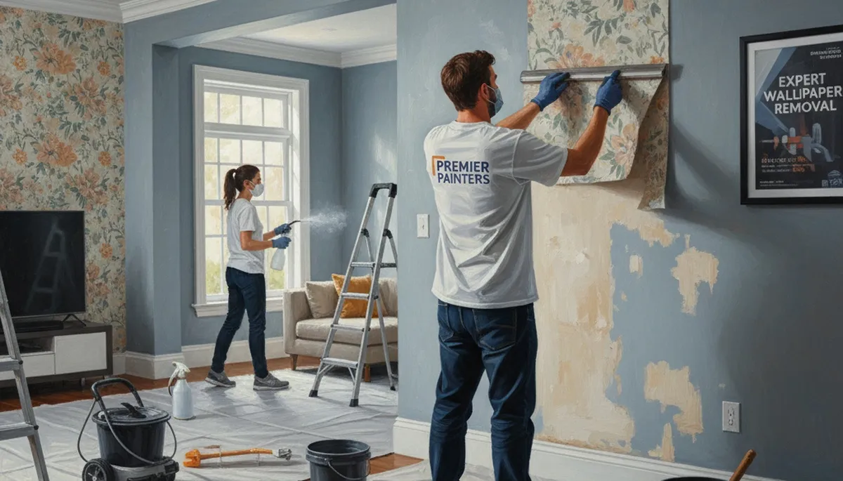Atlanta, GA wallpaper removal by Atlanta Paint Pros for clean wall prep in older homes
